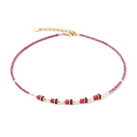 Coeur De Lion Necklace: Sparkling Princess gold-red