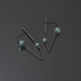Hollis Hoops Earrings (Glass Aqua)