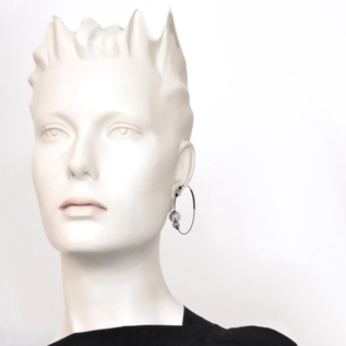 Eclipse Hoops Earrings (Glass Grey)