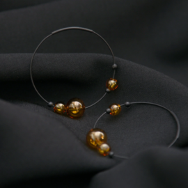 Eclipse Hoops Earrings(Glass Amber)