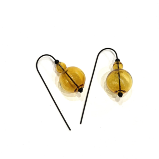 Mini Scoop Earrings (Glass Amber)