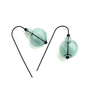 Mini Scoop Earrings (Glass Aqua)