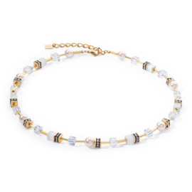 GeoCUBE® Iconic Pearl Mix Necklace Gold-White