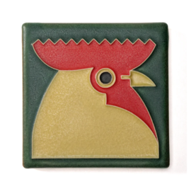 Motawi Tile: Rooster Green