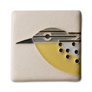Motawi Mini Tile:  Warbler Bone