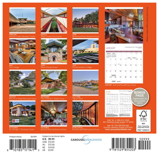 Frank Lloyd Wright  Mini 2026 Wall Calendar