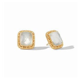 Marbella Stud Gold Iridescent Clear Crystal