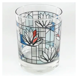 Single Waterlilies Double Old Fashioned Glass
