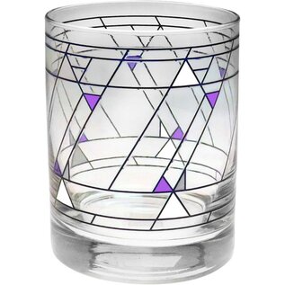 Single Hollyhock Double Old Fashioned Glass