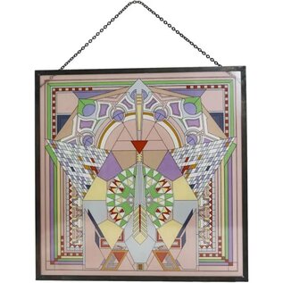 Imperial Hotel Peacock Rug Glass Panel