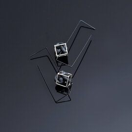 Veer Hoop Earrings (Black Silver)