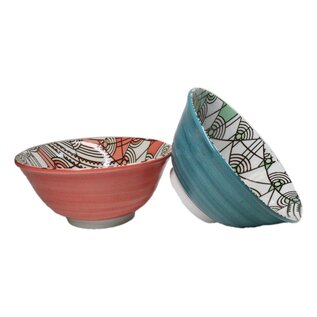 April Showers Set of 2 Bowls - Green/Orange