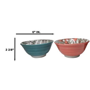 April Showers Set of 2 Bowls - Green/Orange