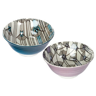 April Showers Set of 2 Bowls - Blue/Purple
