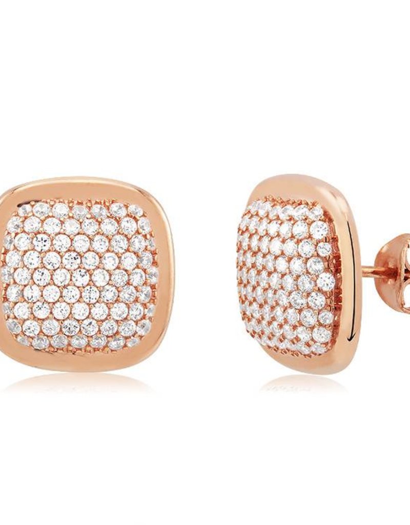 Rose Gold And Cubic Zirconia Pave Square Stud Earring Lauren Rae Rose Gold And Cubic Zirconia Pave Square Stud Earring