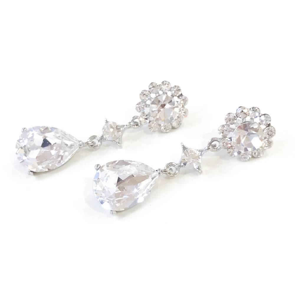 Large Rhinestone Tear Drop Earrings Lauren Rae Jewelry Boutique Large Rhinestone Tear Drop Earrings