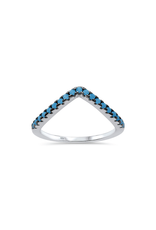 Sterling Silver V Shape Turquoise Ring