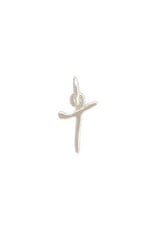 Sterling Silver Initial T Script Charm