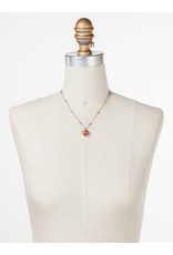 Sorrelli Cushion-Cut Solitaire Necklace in Coral