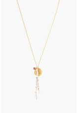 CHAN LUU Ruby Mix Coin Charm Necklace