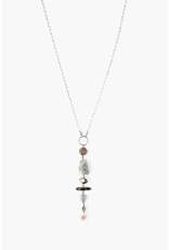 CHAN LUU Silver Abalone Graduated Semi-Precious Stone Necklace