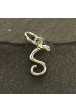 Sterling Silver Initial S Script Charm