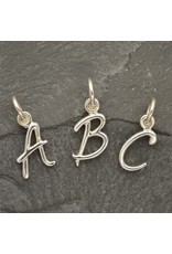 Sterling Silver Initial M Script Charm