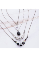 Sorrelli Deliate Round Black Onyx Crystal Necklace