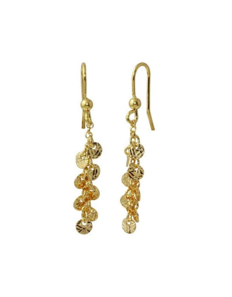 Gold Plated Sterling Dangling Confetti Earrings