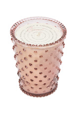 Simpatico Hobnail Glass Candle Coral
