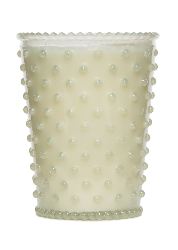 Simpatico Hobnail Glass Candle White Flower