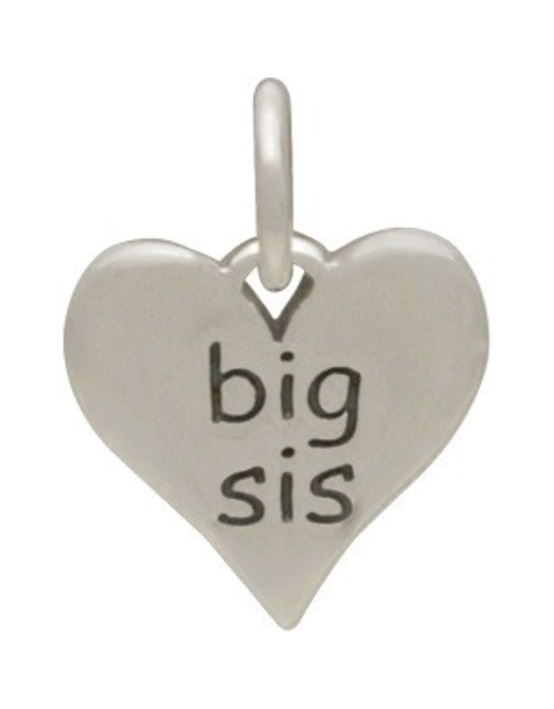 Sterling Silver Big Sis Heart Charm