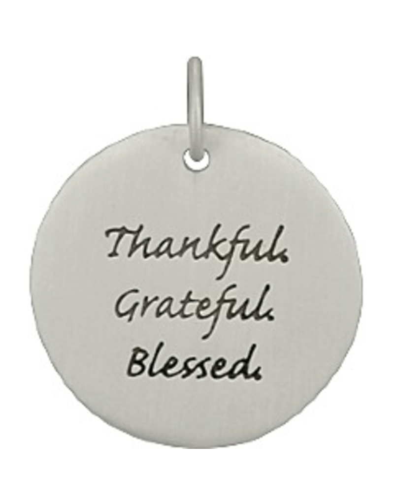 Sterling Silver Thankful Grateful Blessed Charm