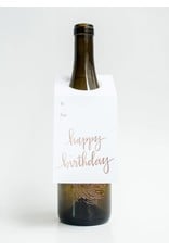 Chez Gagné Happy Birthday Script Wine & Spirit Tag