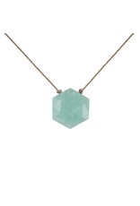 SoulKu Amazonite Gemstone Sacred Geometry Courage Necklace