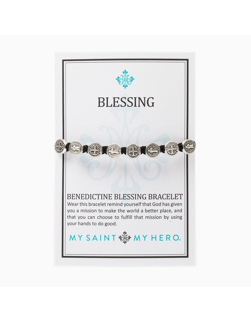 My Saint My Hero White & Silver Benedictine Blessing Bracelet