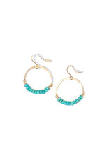 Linda Trent 14K Gold Filled Turquoise Hoop Earrings