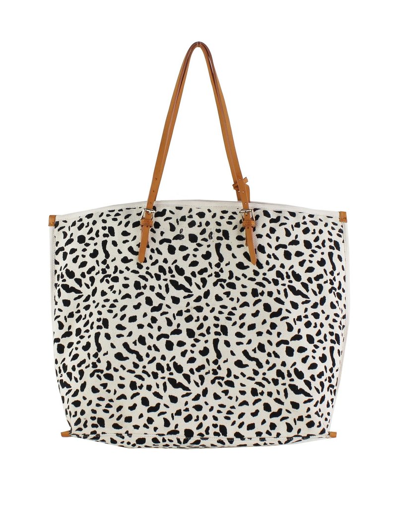 leopard canvas tote bag