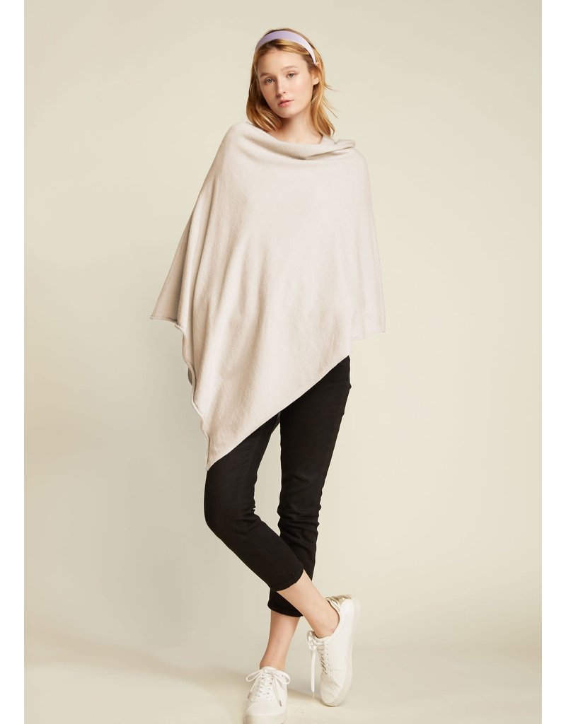 Look By M Basic Ivory Triangle Poncho