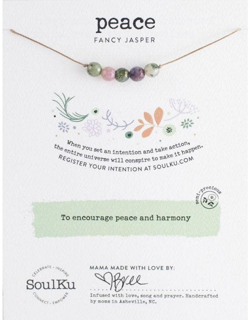 SoulKu Fancy Jasper Intention Peace Necklace