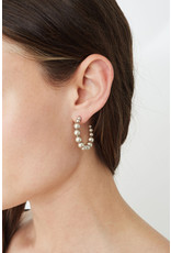CHAN LUU Sterling Silver Medium Platinum Swarovski Pearl Earrings
