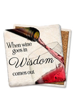 Tipsy Coasters When Wine Goes in Wisdom Comes Coaster