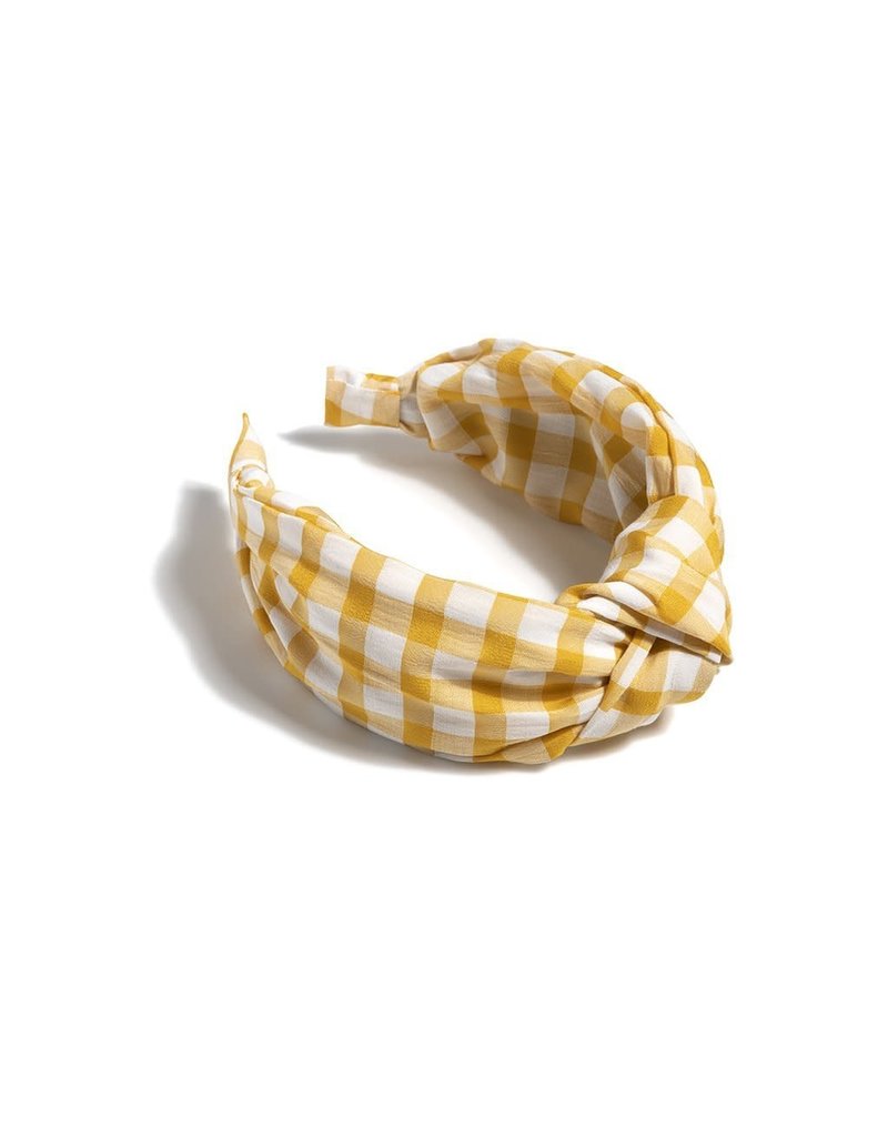 Shiraleah Yellow Knotted Gingham Plaid Headband