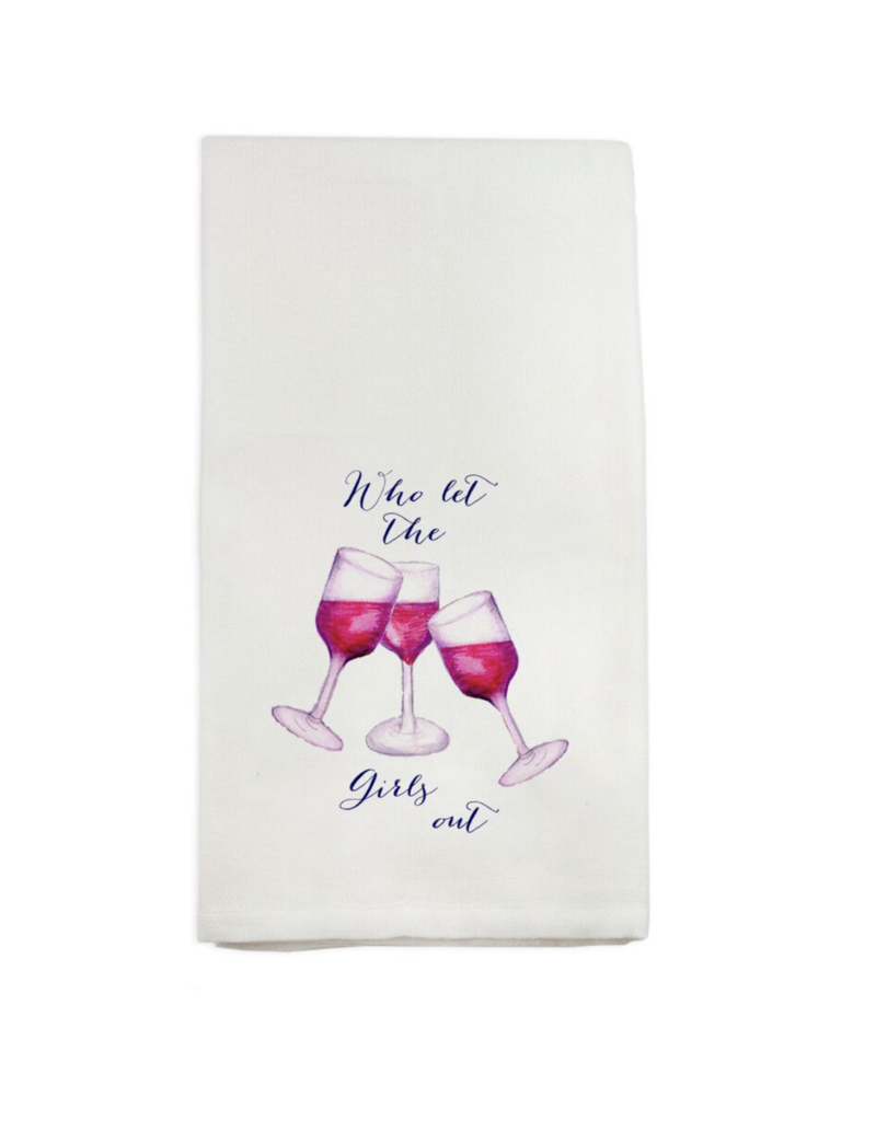 French Graffiti Who Let the Girls Out Dishtowel