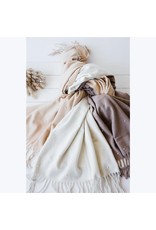 Victoria Leland Wide Fringe Scarf with Pearls