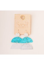 Scout Turquoise & Silver Half Moon Earring