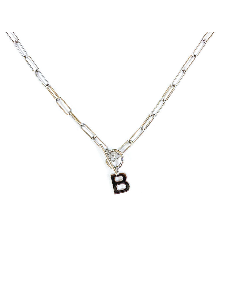 Natalie Wood Designs Silver Toggle Initial Necklace