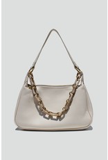 Street Level Handbags Ivory Frankie Shoulder Bag w Chain Link