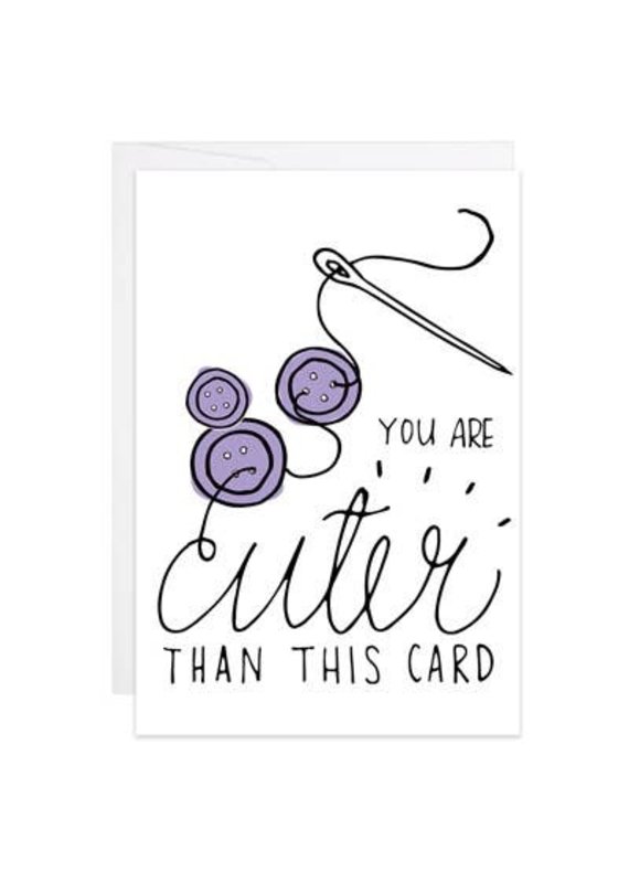 9th Letter Press Cute as a Button Mini Card