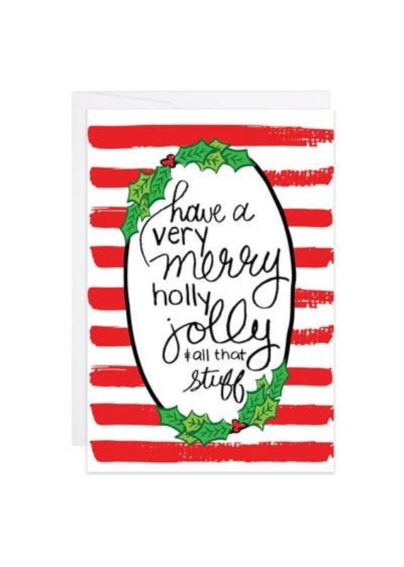 9th Letter Press Very Merry Holly Jolly Mini Card